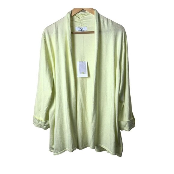 Magaschoni Green Open Front Lagenlook Duster Cardigan Viscose Blend Sweater XL - Picture 1 of 7